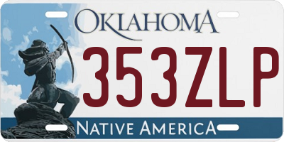 OK license plate 353ZLP