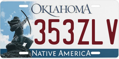 OK license plate 353ZLV