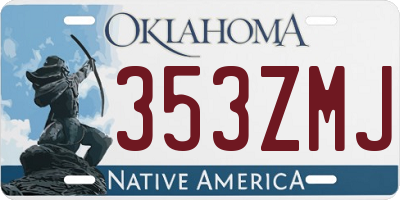 OK license plate 353ZMJ