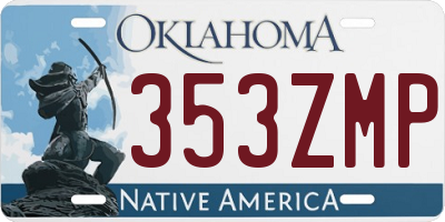 OK license plate 353ZMP