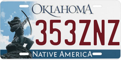 OK license plate 353ZNZ