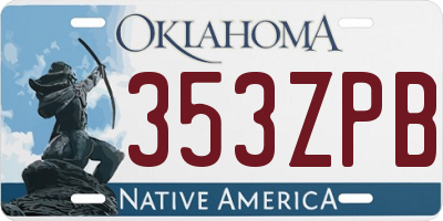 OK license plate 353ZPB