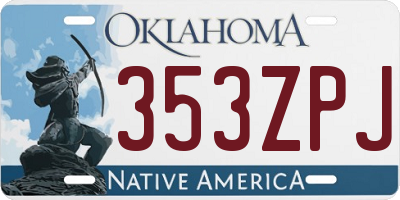 OK license plate 353ZPJ