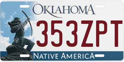 OK license plate 353ZPT