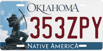 OK license plate 353ZPY