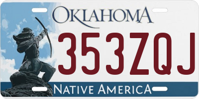 OK license plate 353ZQJ