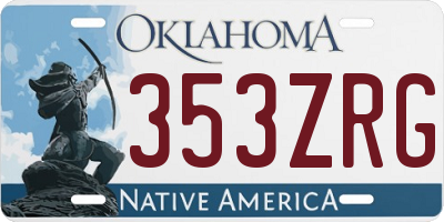 OK license plate 353ZRG