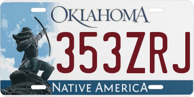OK license plate 353ZRJ
