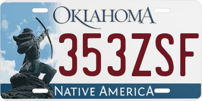 OK license plate 353ZSF