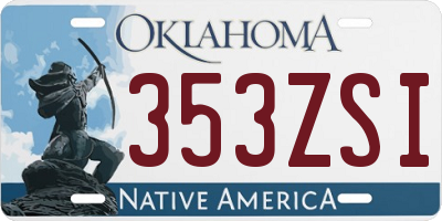 OK license plate 353ZSI