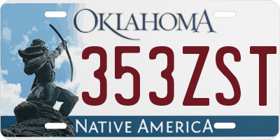 OK license plate 353ZST