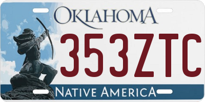 OK license plate 353ZTC