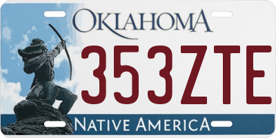 OK license plate 353ZTE