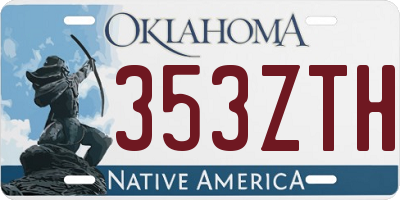 OK license plate 353ZTH