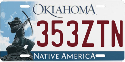 OK license plate 353ZTN
