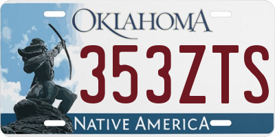 OK license plate 353ZTS