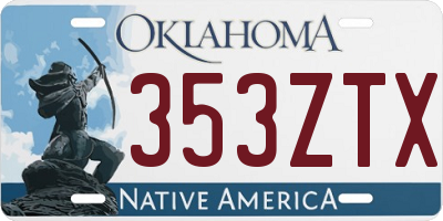 OK license plate 353ZTX
