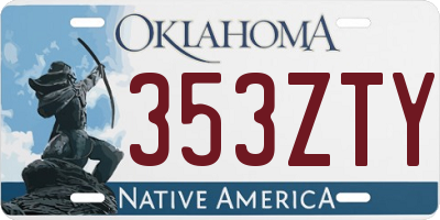 OK license plate 353ZTY