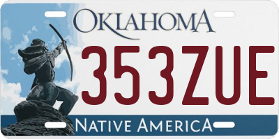 OK license plate 353ZUE