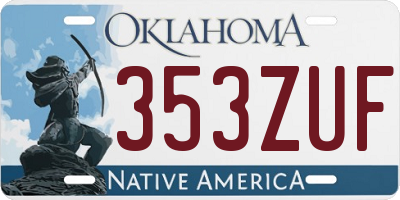 OK license plate 353ZUF