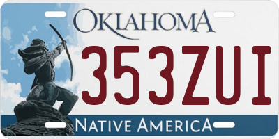 OK license plate 353ZUI