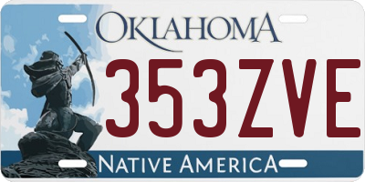 OK license plate 353ZVE
