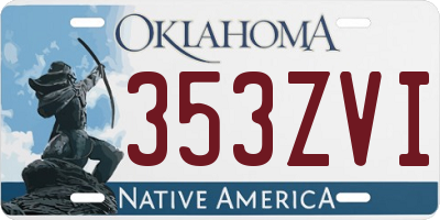 OK license plate 353ZVI