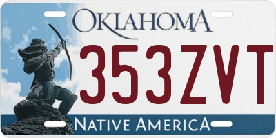 OK license plate 353ZVT