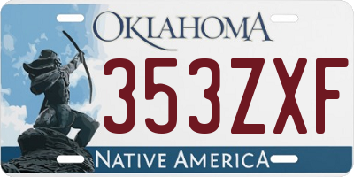 OK license plate 353ZXF