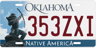 OK license plate 353ZXI