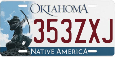 OK license plate 353ZXJ