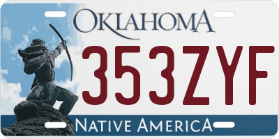 OK license plate 353ZYF
