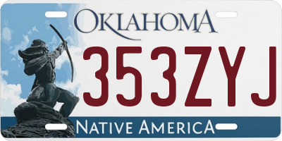 OK license plate 353ZYJ