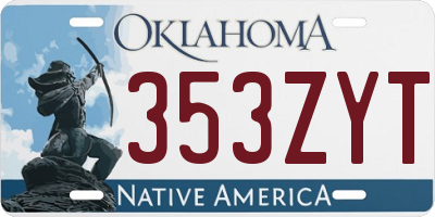 OK license plate 353ZYT