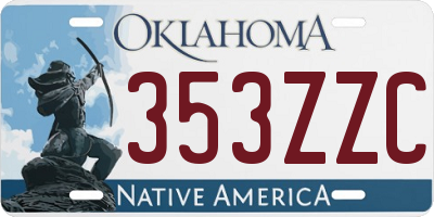 OK license plate 353ZZC