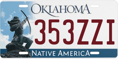 OK license plate 353ZZI