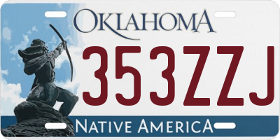 OK license plate 353ZZJ