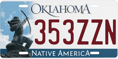 OK license plate 353ZZN