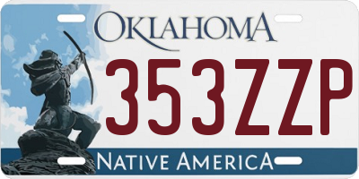 OK license plate 353ZZP