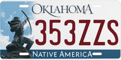 OK license plate 353ZZS