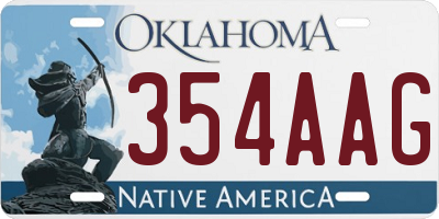 OK license plate 354AAG