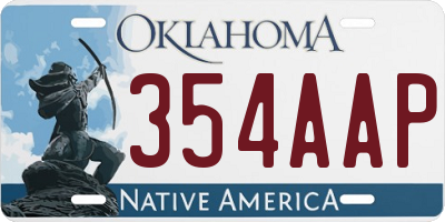 OK license plate 354AAP