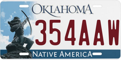 OK license plate 354AAW