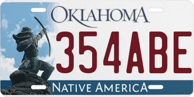 OK license plate 354ABE