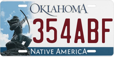 OK license plate 354ABF
