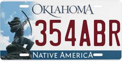 OK license plate 354ABR