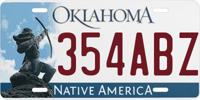 OK license plate 354ABZ