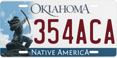 OK license plate 354ACA
