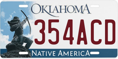 OK license plate 354ACD