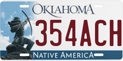 OK license plate 354ACH